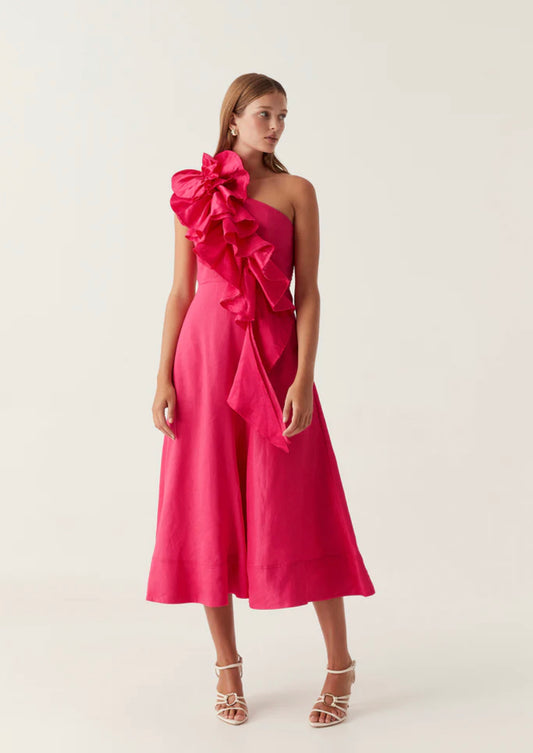 AJE Adelia Ruffle Midi Dress