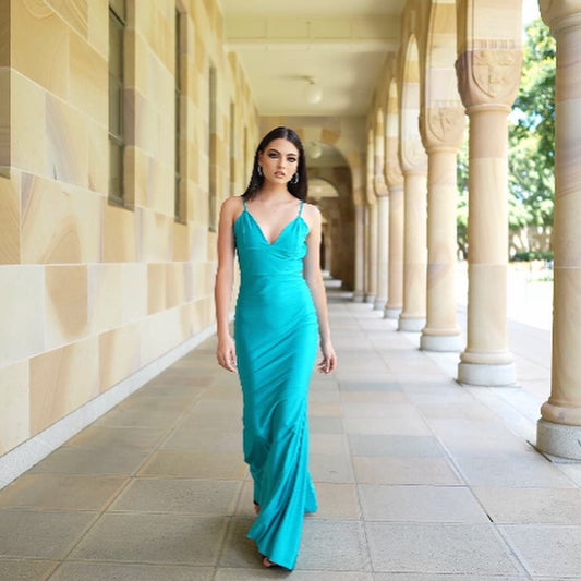 Mia gown teal