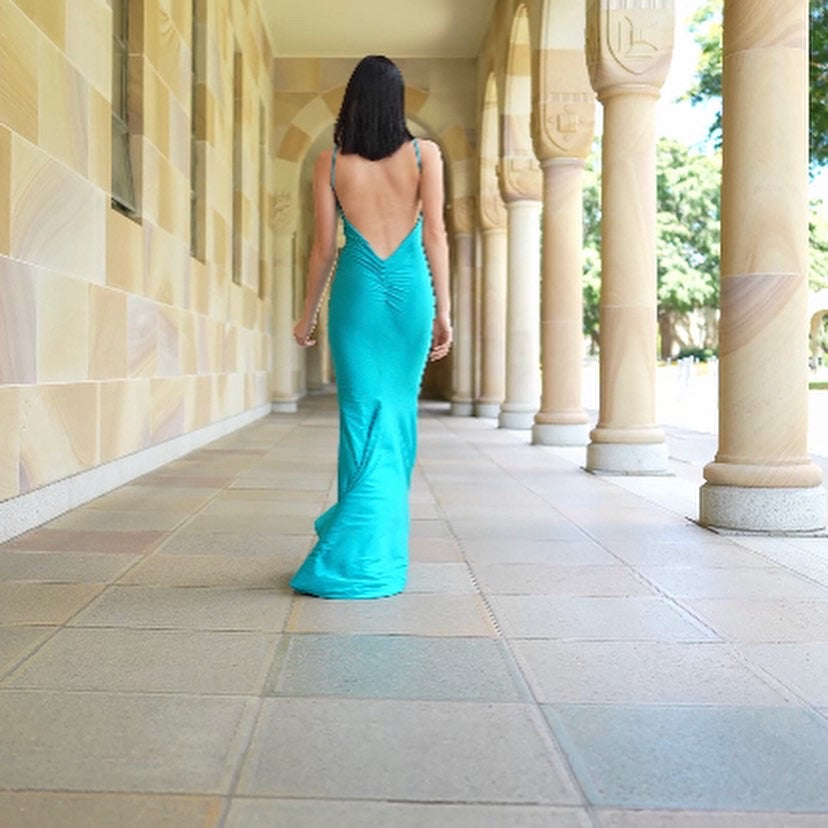 Mia gown teal